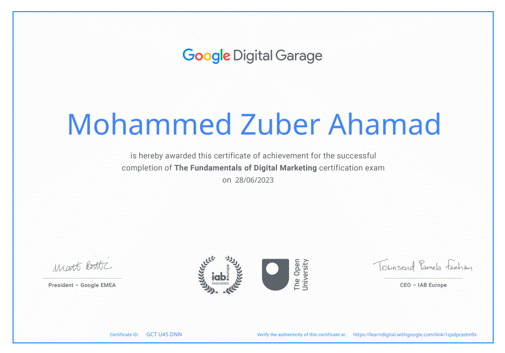 Certificate g1